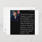 JFK en beroemd citaat: Israël Briefkaart (Voorkant / Achterkant)