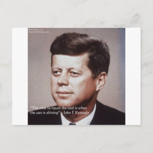JFK herstelt het beroemde citaat van de Rij Briefkaart