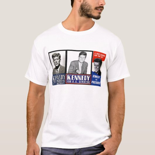 JFK in 1946, 1952 en 1960 T-shirt (Voorkant)