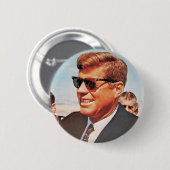 JFK in levenkleur Ronde Button 5,7 Cm (Voorkant /achterkant)