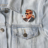 JFK in levenkleur Ronde Button 5,7 Cm (In situ)