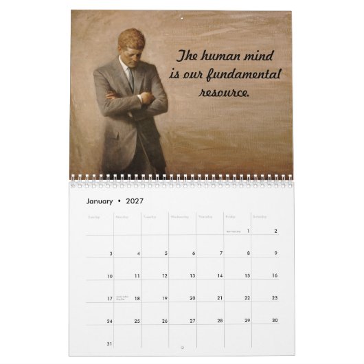JFK inspirerend citaten. 2014 Kalender (Jan 2027)