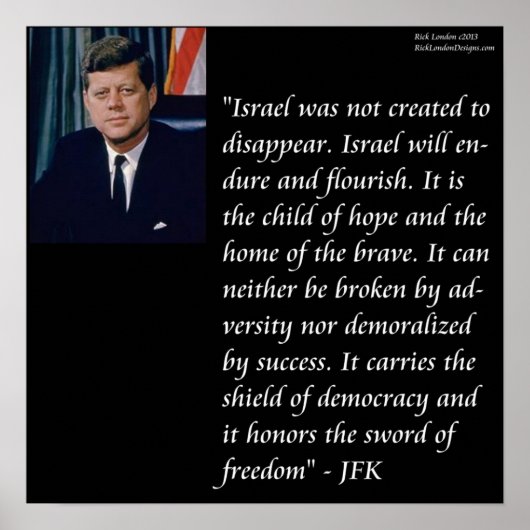JFK & Israel Quote Poster (Voorkant)