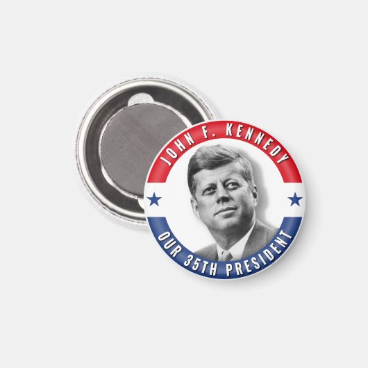 JFK John F. Kennedy 35th President POTUS Memorial Magneet (Voorkant / Achterkant)