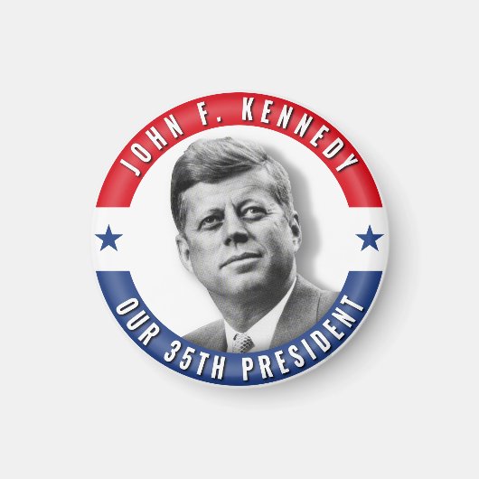 JFK John F. Kennedy 35th President POTUS Memorial Magneet (Voorkant)