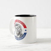 JFK John F. Kennedy 35th President POTUS Memorial Tweekleurige Koffiemok (Voorkant links)