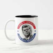 JFK John F. Kennedy 35th President POTUS Memorial Tweekleurige Koffiemok (Links)