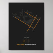 JFK - John F. Kennedy Airport Runway Diagram Poster (Voorkant)