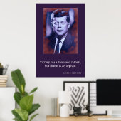 JFK John F. Kennedy citeert overwinning Poster (Thuiskantoor)