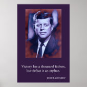 JFK John F. Kennedy citeert overwinning Poster (Voorkant)