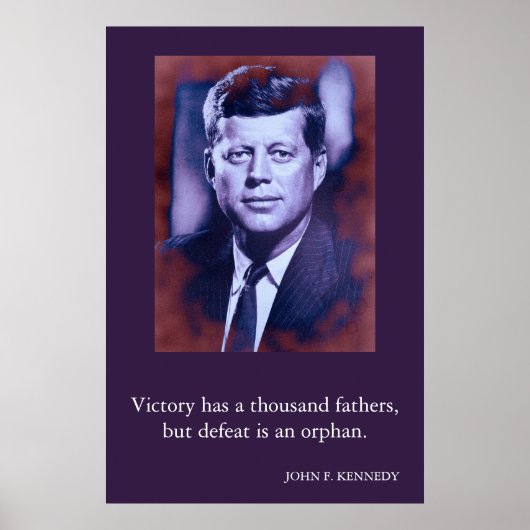 JFK John F. Kennedy citeert overwinning Poster (Voorkant)