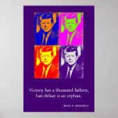 JFK John F. Kennedy citeert overwinning Poster (Voorkant)