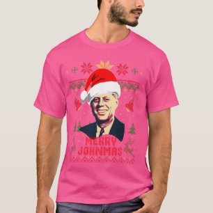 JFK John F Kennedy Merry Johnmas Funny Christmas T-shirt
