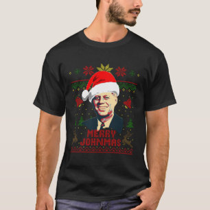 JFK John F Kennedy Merry Johnmas Grappige Kerstmis T-shirt