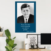 JFK John F. Kennedy Quote Achievement Motivation Poster (Thuiskantoor)