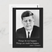 JFK John F. Kennedy Quote Dingen gebeuren niet Briefkaart (Voorkant / Achterkant)