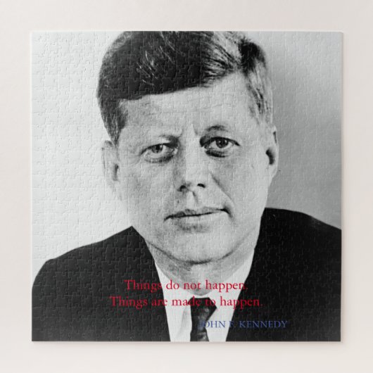 JFK John F. Kennedy Quote Dingen gebeuren niet Legpuzzel (Verticaal)