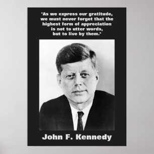 JFK John F. Kennedy Quote Motivatie inspiratie Poster