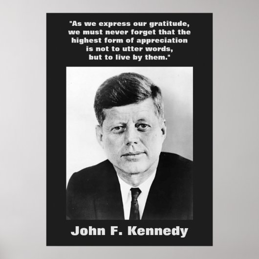 JFK John F. Kennedy Quote Motivatie inspiratie Poster (Voorkant)