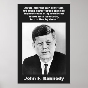 JFK John F. Kennedy Quote Motivatie inspiratie Poster