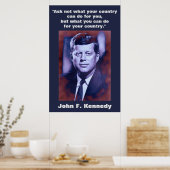 JFK John F. Kennedy Quote Motivatie inspiratie Poster (Keuken)