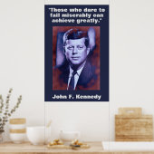 JFK John F. Kennedy Quote Motivatie inspiratie Poster (Keuken)