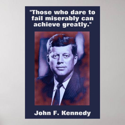 JFK John F. Kennedy Quote Motivatie inspiratie Poster (Voorkant)