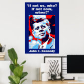 JFK John F. Kennedy Quote Motivatie inspiratie Poster (Thuiskantoor)