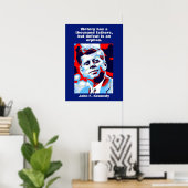 JFK John F. Kennedy Quote Motivatie inspiratie Poster (Thuiskantoor)