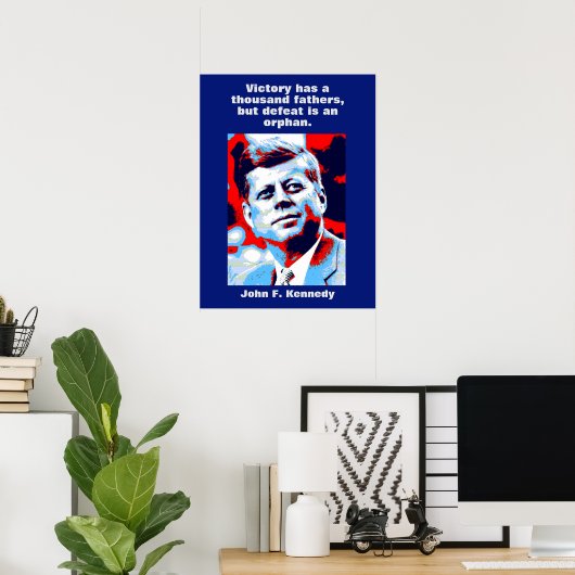 JFK John F. Kennedy Quote Motivatie inspiratie Poster (Thuiskantoor)