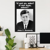 JFK John F. Kennedy Quote Motivatie inspiratie Poster (Thuiskantoor)