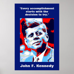 JFK John F. Kennedy Quote Motivatie inspiratie Poster