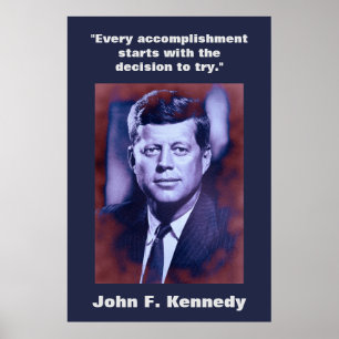 JFK John F. Kennedy Quote Motivatie inspiratie Poster