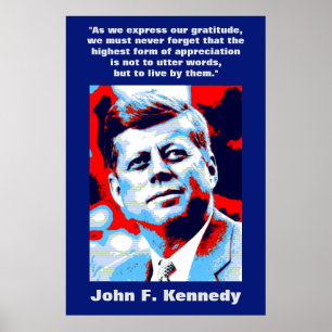 JFK John F. Kennedy Quote Motivatie inspiratie Poster