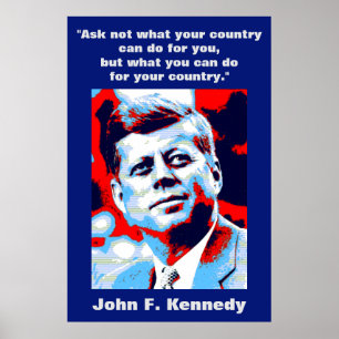 JFK John F. Kennedy Quote Motivatie inspiratie Poster