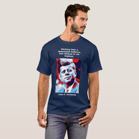 JFK John F. Kennedy Quote Motivatie inspiratie T-shirt (Voorkant volledig)