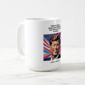 JFK John F. Kennedy Quote Motivational Inspiration Koffiemok (Voorkant links)