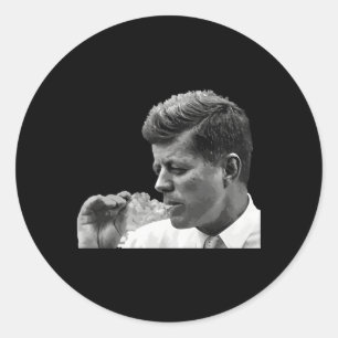 JFK John F Kennedy Sigaar Roken Roker Ronde Sticker