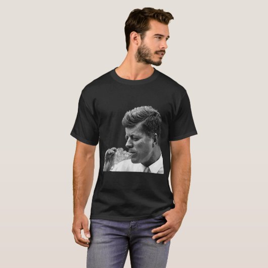 JFK John F Kennedy Sigaar Roken Roker T-shirt (Voorkant volledig)