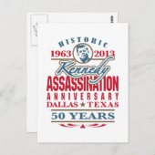 JFK Kennedy Assassination Jubileum 1963 - 2013 Briefkaart (Voorkant / Achterkant)