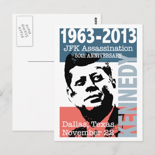 JFK Kennedy Assassination Jubileum 1963 - 2013 Briefkaart (Voorkant / Achterkant)