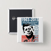 JFK Kennedy Assassination Jubileum 1963 - 2013 Vierkante Button 5,1 Cm (Voorkant /achterkant)