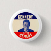 JFK: Kennedy is de Oplossing Ronde Button 3,2 Cm (Voorkant)