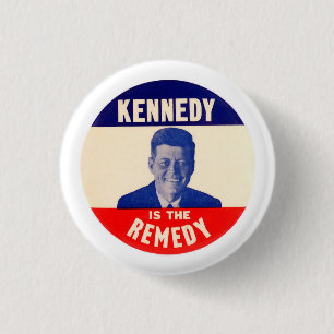 JFK: Kennedy is de Oplossing Ronde Button 3,2 Cm