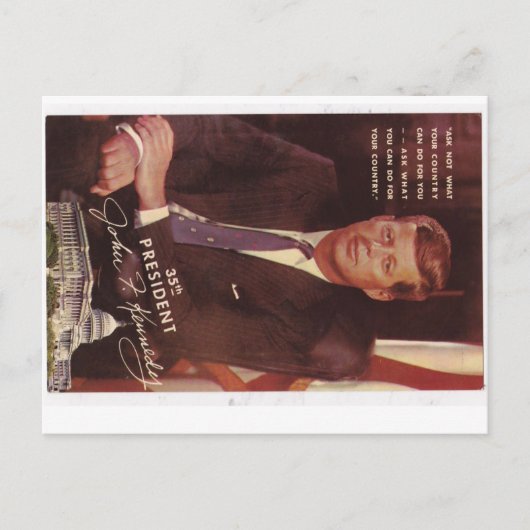 JFK Kennedy president Briefkaart (Voorkant)
