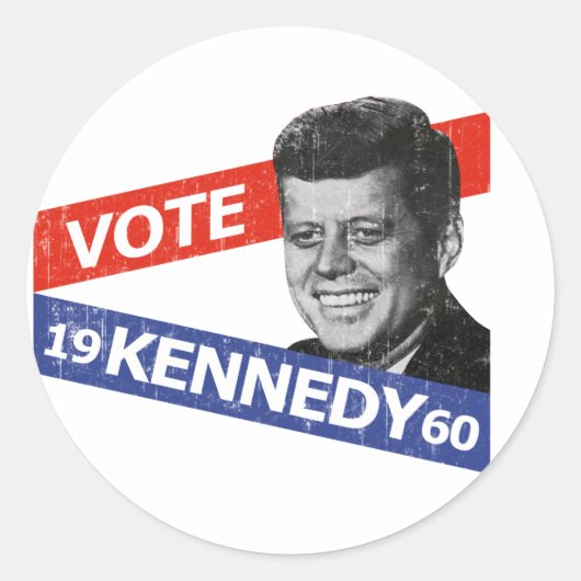 JFK Kennedy Verkiezing Ronde Sticker (Voorkant)