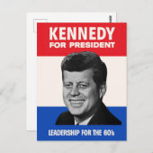 JFK Kennedy voor de campagne President 1960 Briefkaart (Voorkant / Achterkant)