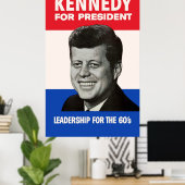  JFK Kennedy voor de campagne President 1960 Poster (Thuiskantoor)