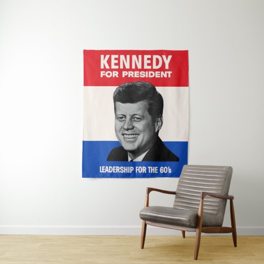  JFK Kennedy voor de campagne President 1960 Wandkleed (In situ)