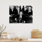 JFK kondigt Moon Landing Mission aan Poster (Keuken)